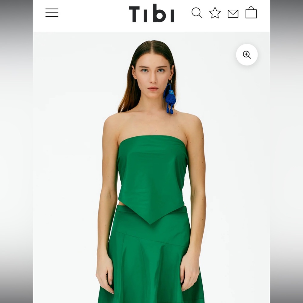 Tibi Italian Sporty Nylon Strapless Bandeau